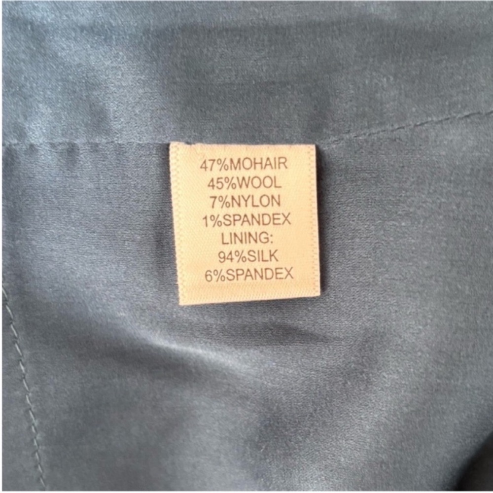 St John Pencil Skirt Office Tailored Boucle Wool Mohair Silk Teal Blue Size 4 - Picture 14 of 16